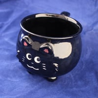 Image 1 of Seconds Discount Silly Kitty Mug - Curious Black Cat - not dishwasher safe