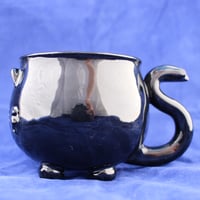 Image 2 of Seconds Discount Silly Kitty Mug - Curious Black Cat - not dishwasher safe