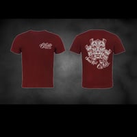 Smile Now Cry Later  Maroon T Shirt  by George Sanchez 