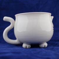 Image 2 of Seconds Discount Silly Kitty Mug - Cutesy White Cat - not dishwasher safe