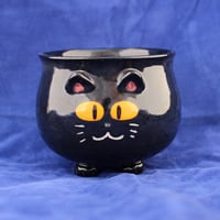 Image 5 of Seconds Discount Silly Kitty Mug - Orange Eyed Black Cat - not dishwasher safe