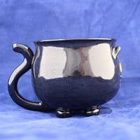 Image 2 of Seconds Discount Silly Kitty Mug - Orange Eyed Black Cat - not dishwasher safe