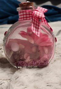 Image 1 of Pink or Blue Handmade Key West Sand and Seashell Jar