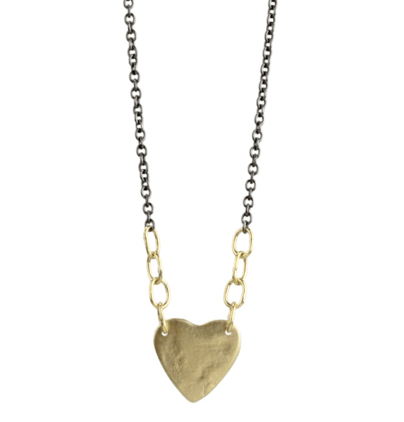 Image of Handmade Heart Necklaces (18 kt or Mixed 18 kt and Oxidized Sterling)