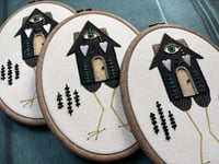 Image 8 of Black Baba Yaga House Mixed Media Embrodiery Hoop 5x7"