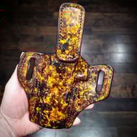 Image 2 of Alpha Foxtrot Romulus Comp or 5" Desert Sands Camo and Beaver Owb holster.