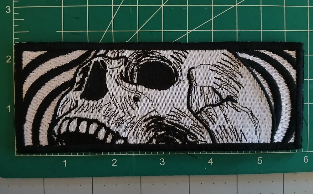Skull Rectangle Embroidered Patch