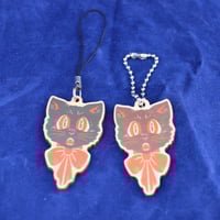 Image 1 of Scaredy Cat Wooden Charm