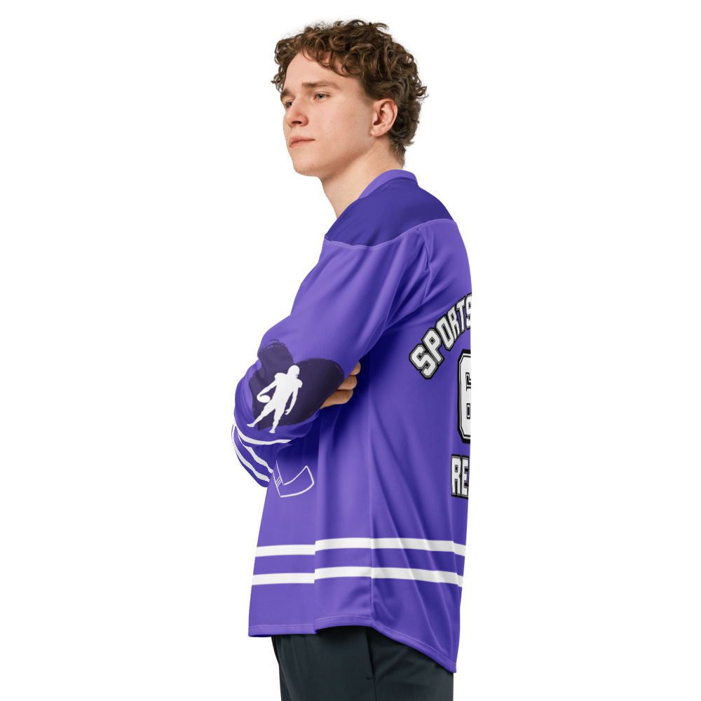 Image of Sports romance Recycled hockey fan jersey 
