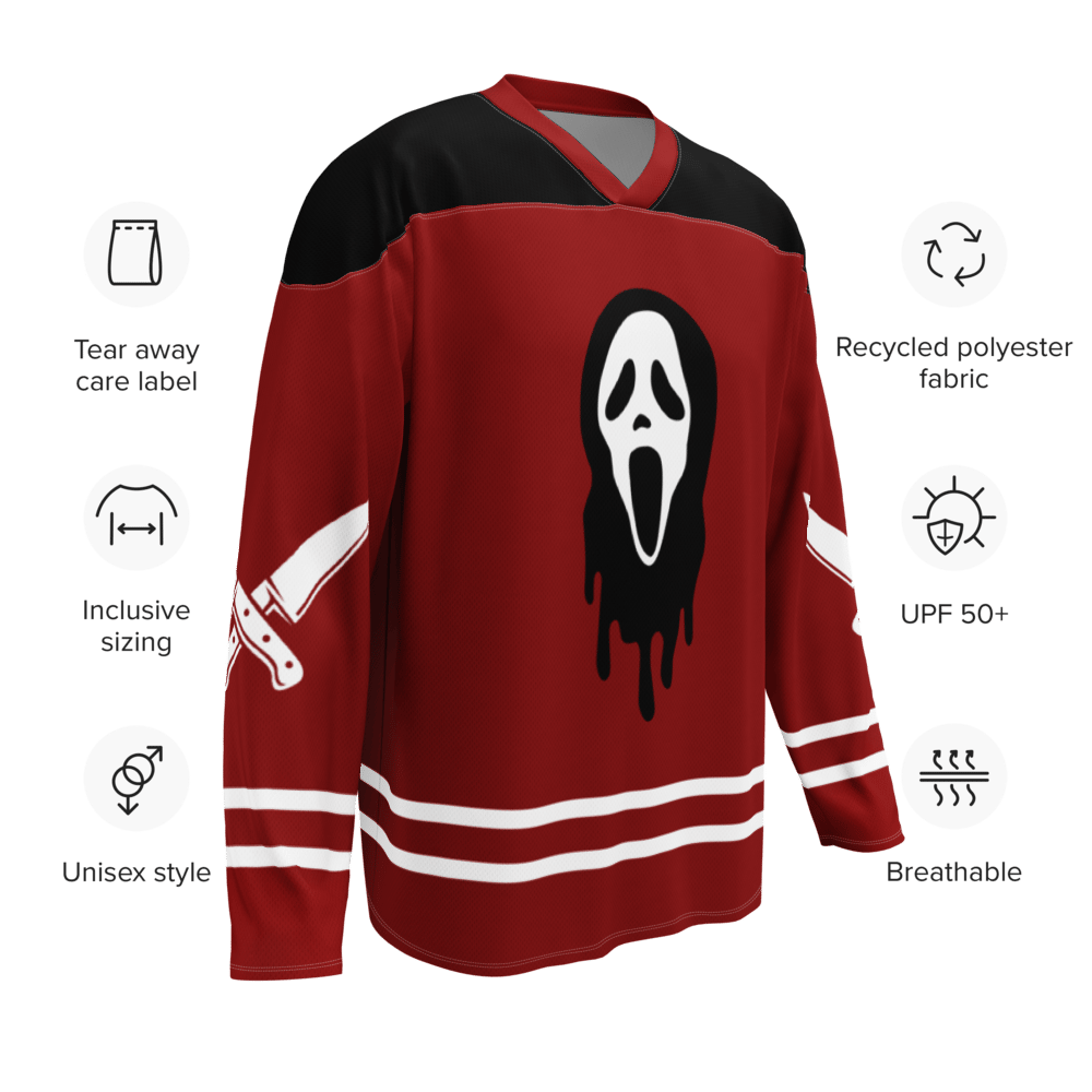 Image of Horror Reader Recycled hockey fan jersey 