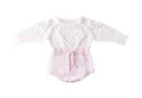 Image 1 of Pom Pom Knit Romper - Ballet Slipper 