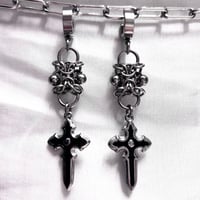 . : + orc cross earrings + : .