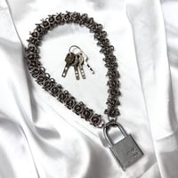 . : + barbed wire lock necklace + : .