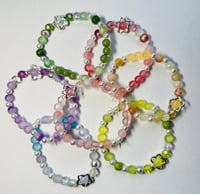 Image 1 of Handmade Flower, Pearl & Crystal Bracelets 