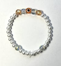 Image 3 of Handmade Evil Eye & Pearl Bracelet 