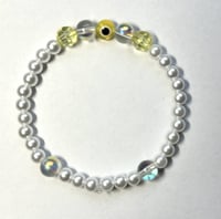 Image 4 of Handmade Evil Eye & Pearl Bracelet 