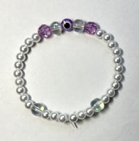Image 6 of Handmade Evil Eye & Pearl Bracelet 