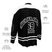 Image 4 of Touch her and die trope Recycled hockey fan jersey