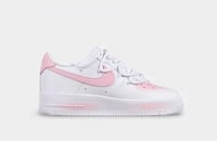 Image 3 of Custom Air Style 1 "As you with White & Pink low top sneakers with rope laces white"