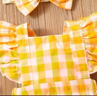 Image 8 of Reese Gingham Playsuit - Pink Elephant / Marigold 