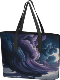 Image 1 of Vegan Leather Tote Bag - Cloudy days