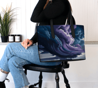 Image 3 of Vegan Leather Tote Bag - Cloudy days