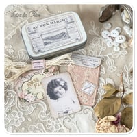 Image 3 of tiny tin of vintage french lace samples