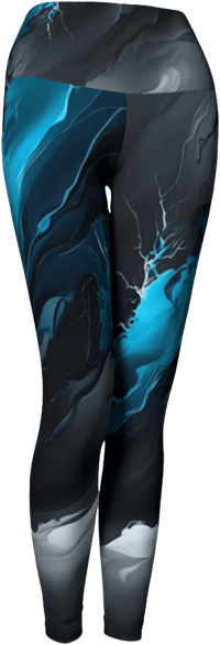 Image 1 of Blue & Black Yoga Leggings