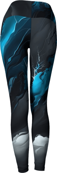 Image 3 of Blue & Black Yoga Leggings