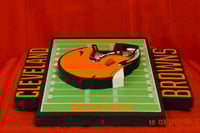 Image 4 of Cleveland Browns Hand Crafted NFL 3D Wooden Team Helmet Wall Décor Hanging Artwork. 
