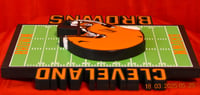 Image 6 of Cleveland Browns Hand Crafted NFL 3D Wooden Team Helmet Wall Décor Hanging Artwork. 