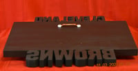 Image 9 of Cleveland Browns Hand Crafted NFL 3D Wooden Team Helmet Wall Décor Hanging Artwork. 