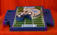 Image 4 of Detroit Lions Hand Crafted NFL 3D Wooden Team Helmet Wall Décor Hanging Artwork. 