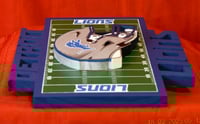 Image 5 of Detroit Lions Hand Crafted NFL 3D Wooden Team Helmet Wall Décor Hanging Artwork. 