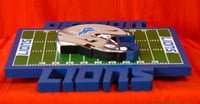 Image 7 of Detroit Lions Hand Crafted NFL 3D Wooden Team Helmet Wall Décor Hanging Artwork. 