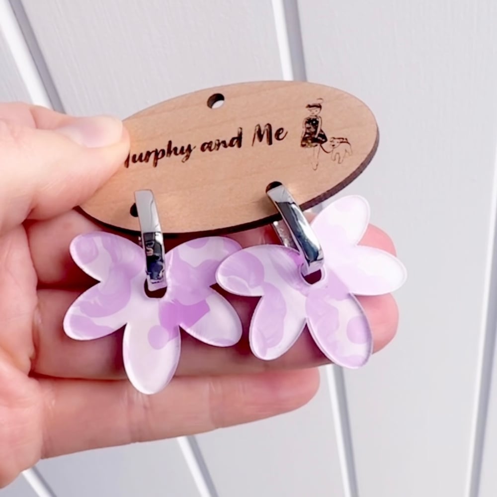 Image of 'Lilac Fields' Fleur Hoop Dangles