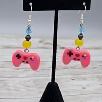 Image 2 of Hot Pink Game Controller Earrings