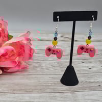 Image 1 of Hot Pink Game Controller Earrings