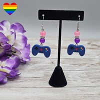 Image 1 of Bisexual Game Controller Earrings 