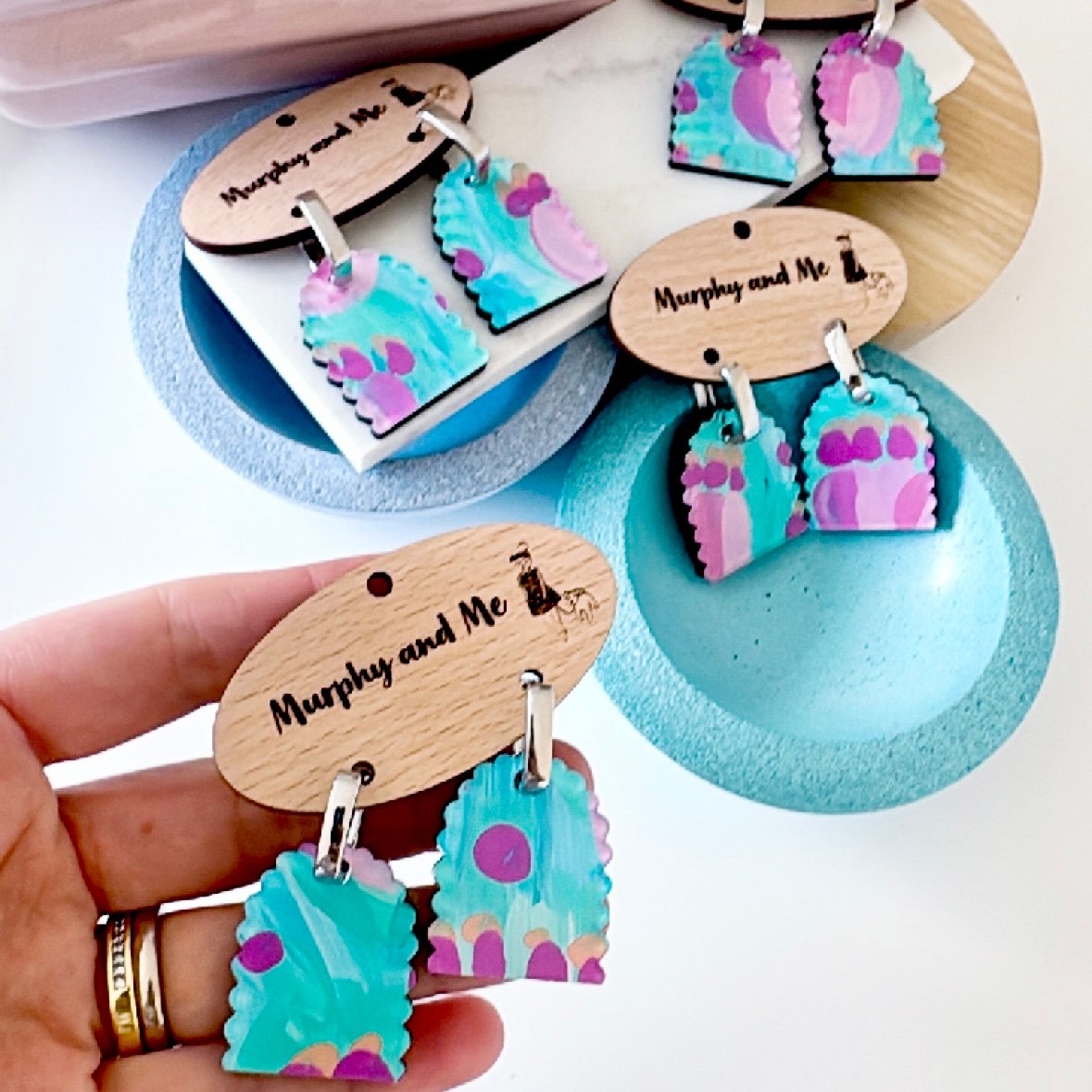 Image of SALE ~ 'Pastel Autumn' Scallop Arch Dangles