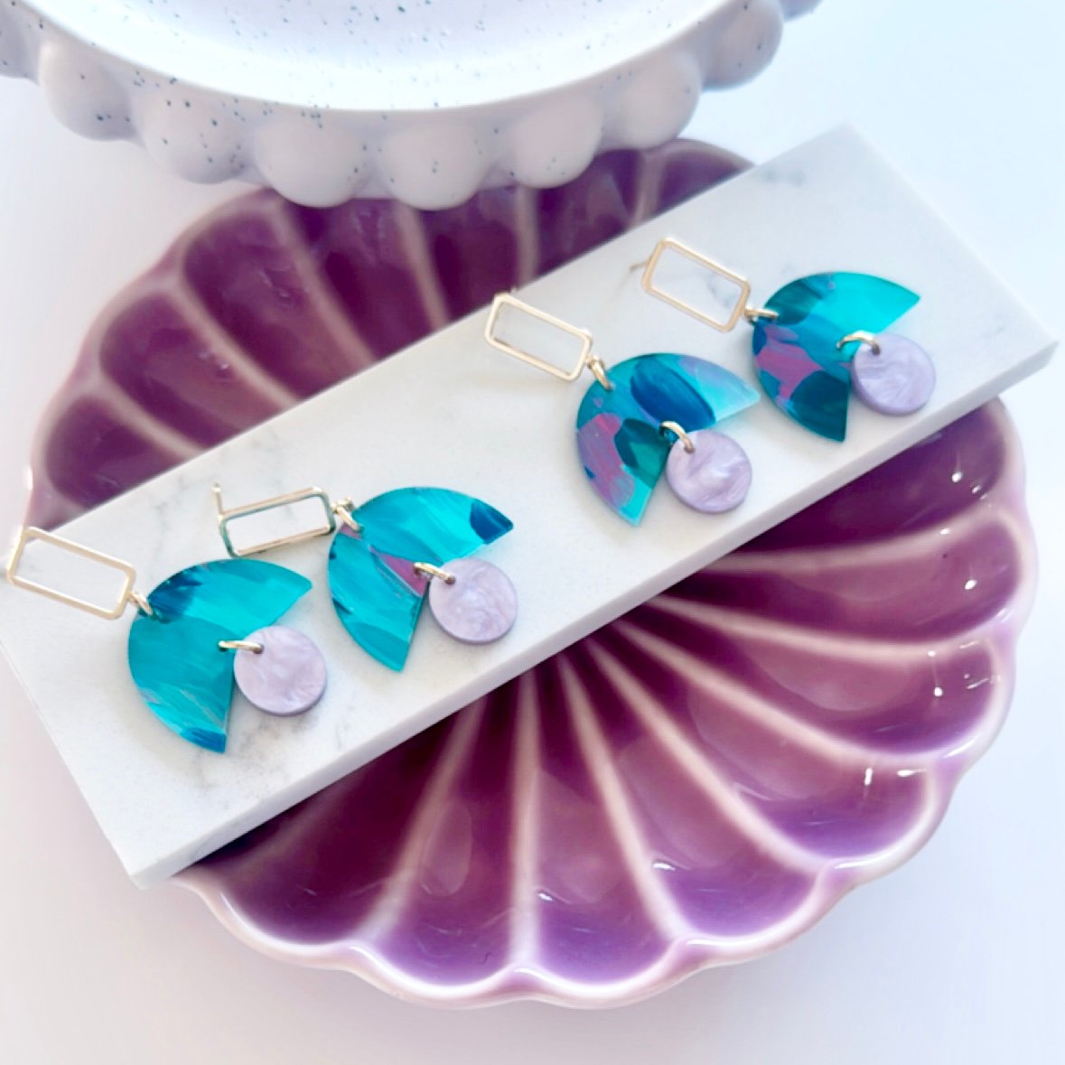 Image of 'Jewel Tones' Dainty Tulip Dangles