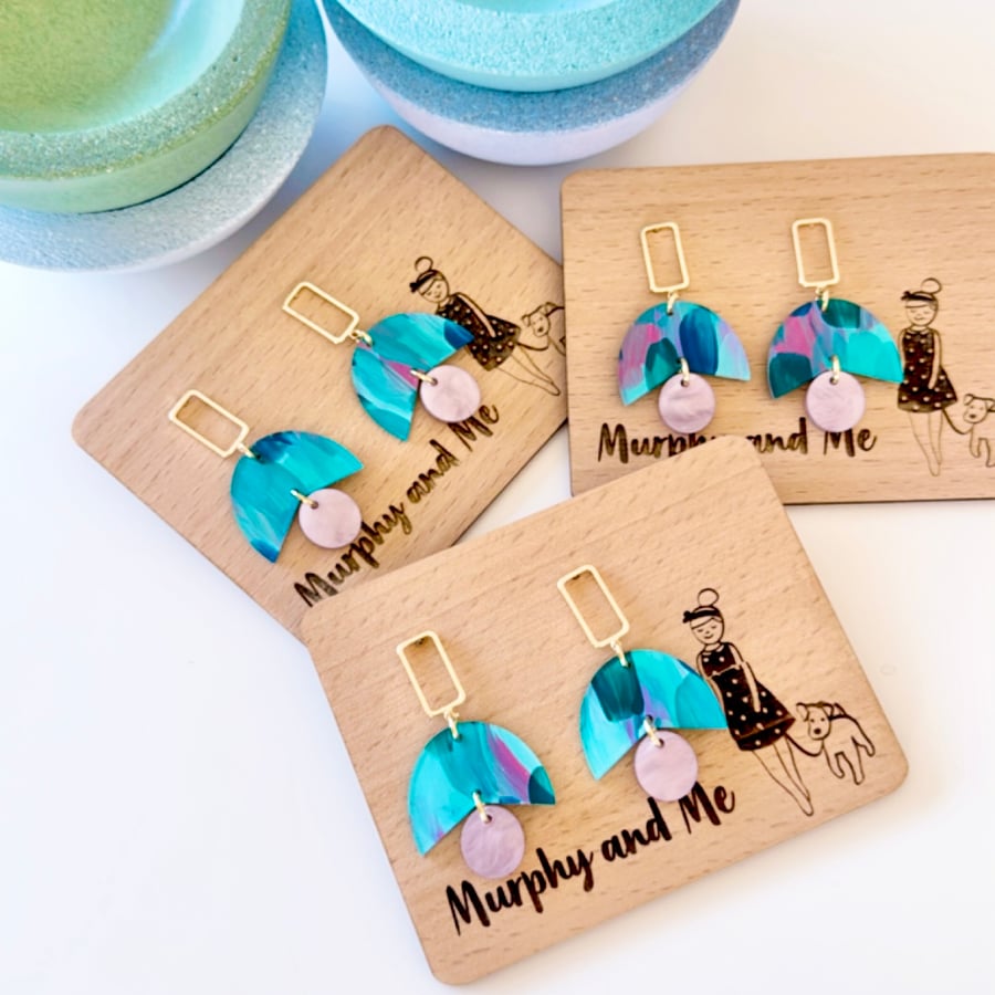 Image of 'Jewel Tones' Dainty Tulip Dangles