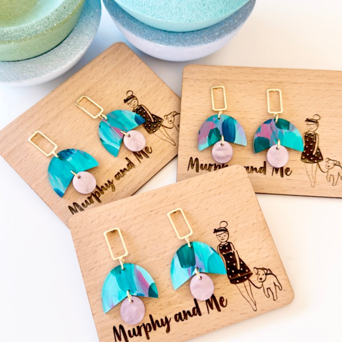 Image of 'Jewel Tones' Dainty Tulip Dangles