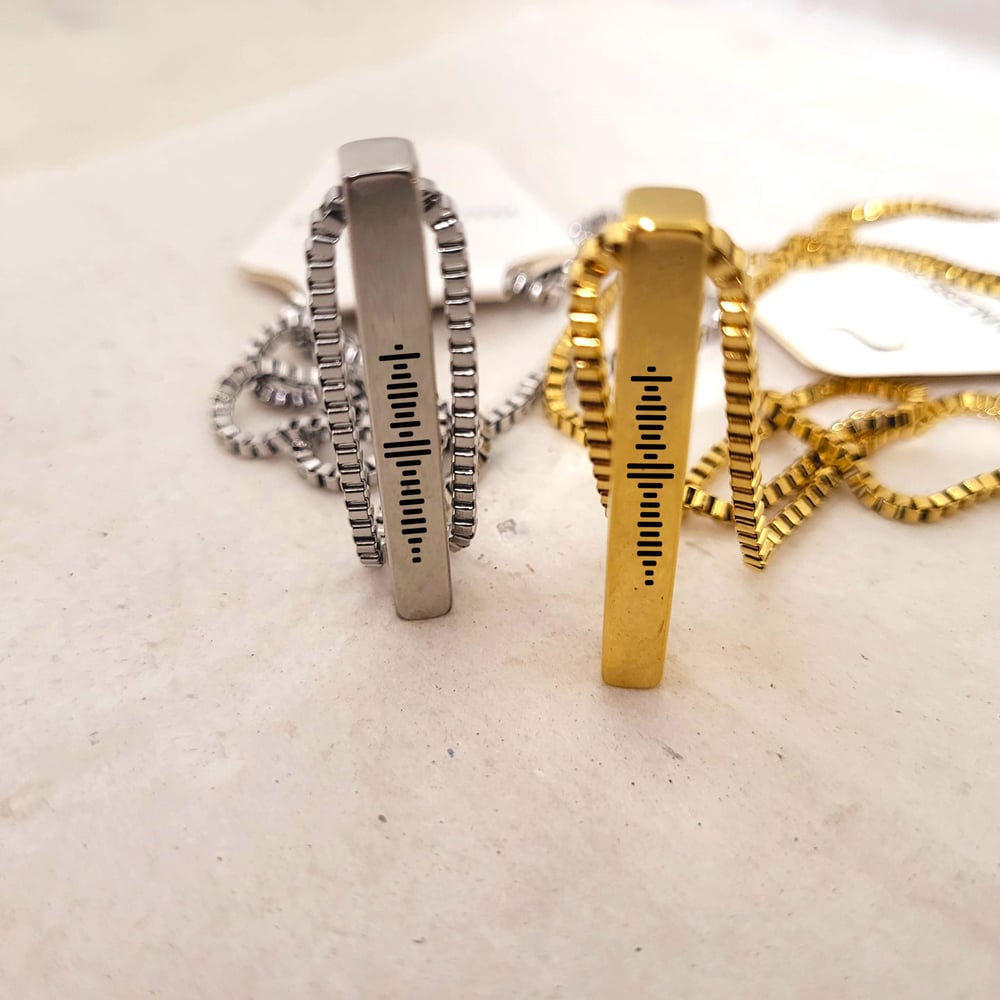 Image of Custom Song Code Necklace, Music Jewelry, Scannable Music Code Necklace
