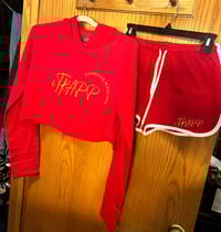 Red and yellow itrapp short set.