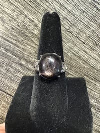 Image 1 of Stunning Silver Sheen Obsidian Ring