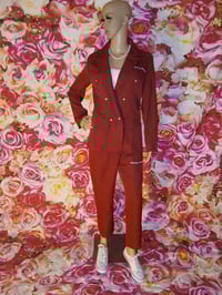 Image 1 of Womens red pants suit  size small 