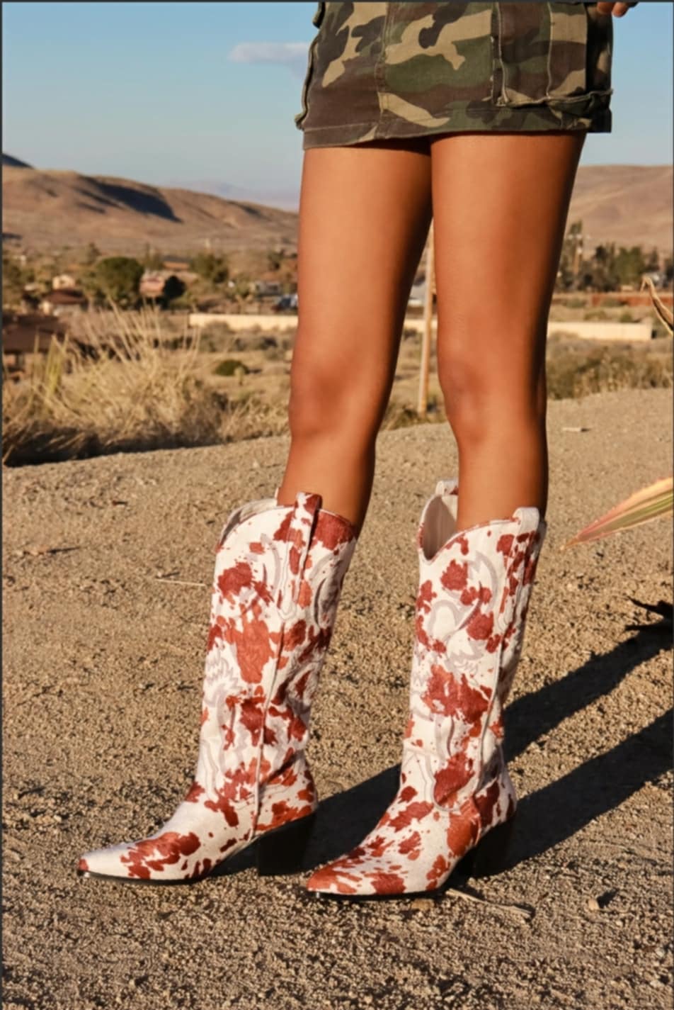 "Rodeo Showstopper" Animal print cowgirl boots
