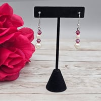 Image 1 of Red Pearl Earrings 