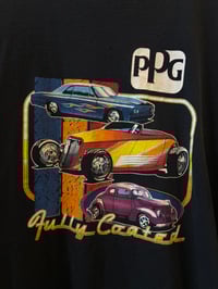 Image 2 of 1990s PPG Paint “Fully Coated” Classic Cars Black Shortsleeve Tee 
